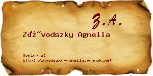 Závodszky Agnella névjegykártya